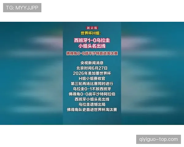 乌拉圭0-1西班牙：世界杯H组末轮战报